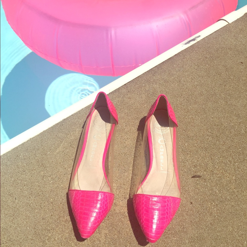 Jeffrey Campbell Scatter Flat Pink Snakeskin 6.5